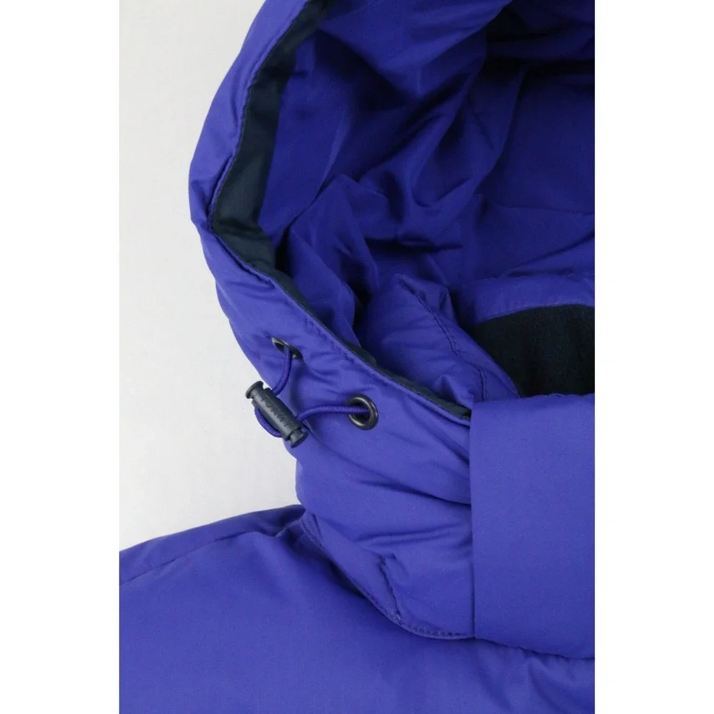 Tommy Jeans Tommy Hilfiger Mens Hooded Down Jacket Blue Sz XS Embroidery Elastic
